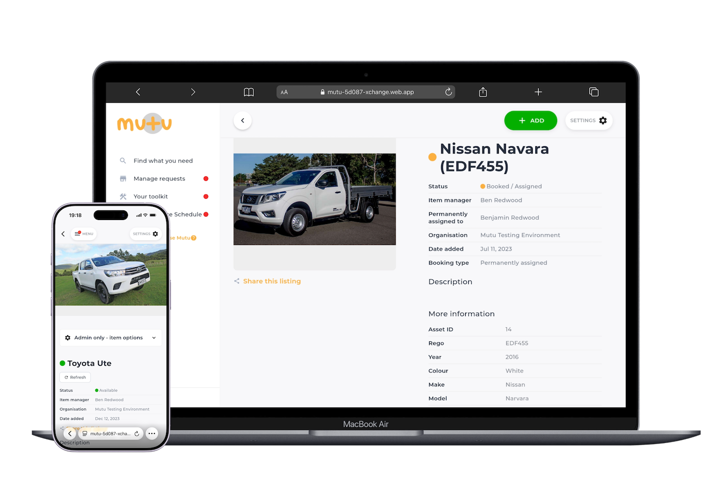 Mutu dashboard laptop preview