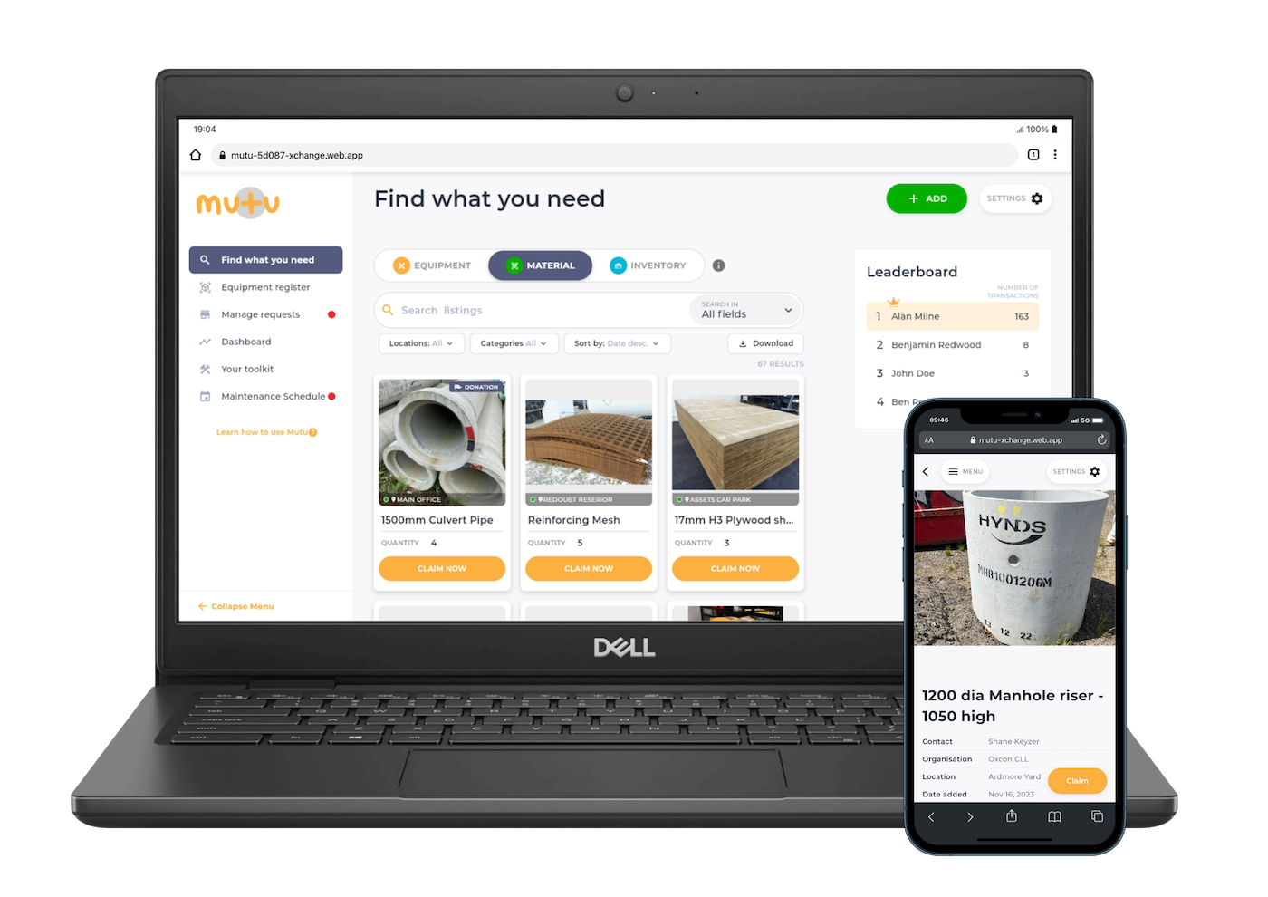 Mutu dashboard laptop preview