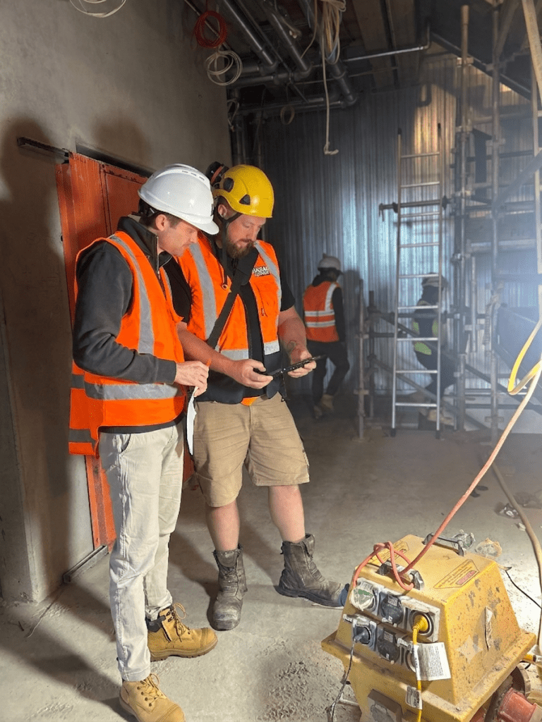 Builder on a construction site